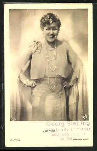 AK Schauspielerin Ida Wüst mit lächelndem Gesicht