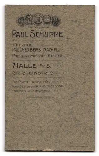 Fotografie Paul Schuppe, Halle / Saale, Gr. Steinstr. 9, Portrait Edeldame mit Halskette & Dutt