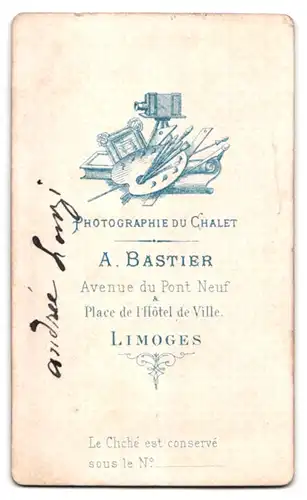 Fotografie A. Bastier, Limoges, Avenue du Pont Neuf, Portrait niedliches Mädchen