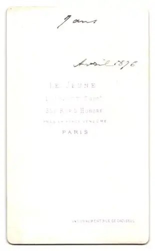 Fotografie Atelier Le Jeune, Paris, 350 Rue St. Honore, Portrait Mädchen mit Schleife & Haarreif