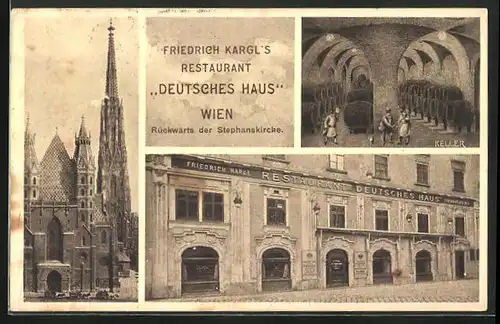 AK Wien, Restaurant Deutsches Haus, Stephanskirche