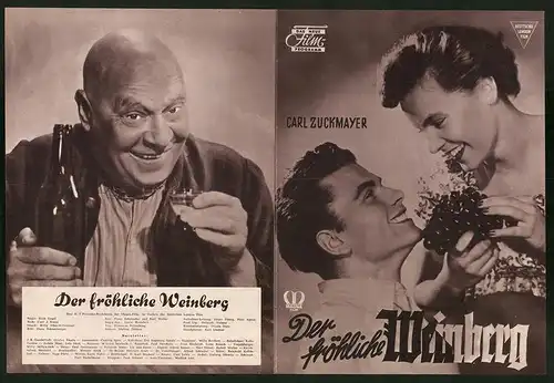 Filmprogramm DNF, Der fröhliche Weinberg, Carl Zuckmayer, Camilla Spira, Regie: Erich Engel