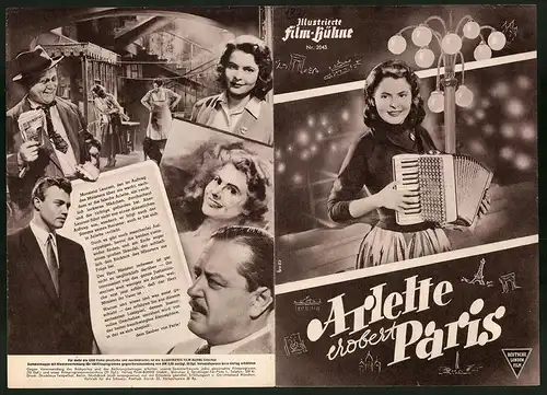 Filmprogramm IFB Nr. 2043, Arlette erobert Paris, Johanna Matz, Karlheinz Böhm, Regie: Victor Tourjansky