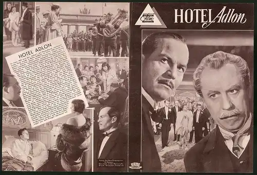 Filmprogramm DNF, Hotel Adlon, Sebastian Fischer, Nelly Borgeaud, Regie: Josef von Baky