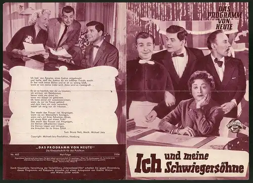 Filmprogramm Das Programm von Heute Nr. 462, Ich und meine Schwiegersöhne, G. Weiser, W. Giller, Regie: Georg Jacoby