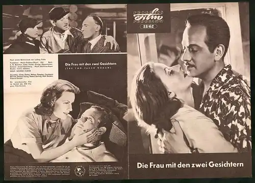 Filmprogramm PFP Nr. 35 /62, Die Frau mit den zwei Gesichtern, Greta Garbo, Melvyn Douglas, Regie: George Cukor
