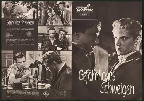 Filmprogramm PFP Nr. 8 /60, Gefährliches Schweigen, W. Gussew, M. Menglet, Regie: Viktor Shilin