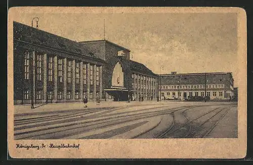 AK Königsberg, Blick zum Bahnhof
