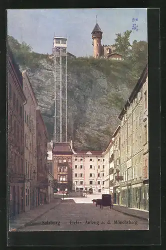 AK Salzburg, Elektrischer Aufzug an dem Mönchsberg