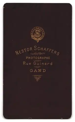 Fotografie Nestor Schaffers, Gand, Rue Guinard, Portrait junge Frau im weissen Kleid mit Brosche