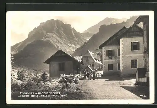 AK Kötschach, Gasthaus Ederwirt im Plöckengebiet mit Cellon und Kellerwand