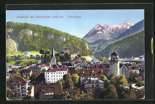 AK Feldkirch /Vorarlberg, Teilansicht mit Gurtisspitze