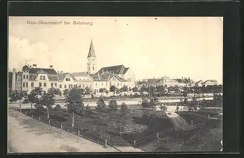 AK Neu-Oberndorf, Teilansicht mit Kirche