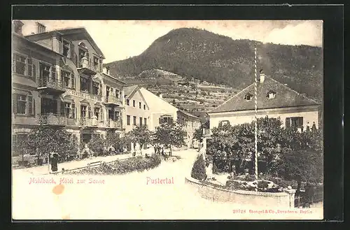 AK Mühlbach /Pustertal, Strassenpartie mit Hotel zur Sonne