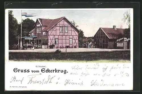 AK Bad Harzburg, Gasthaus Eckerkrug im Eckertal