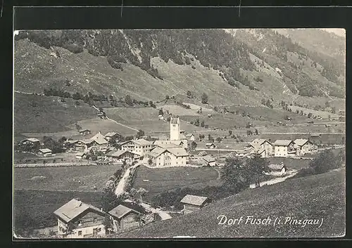 AK Dorf Fusch, Teilansicht von einer Wiese aus