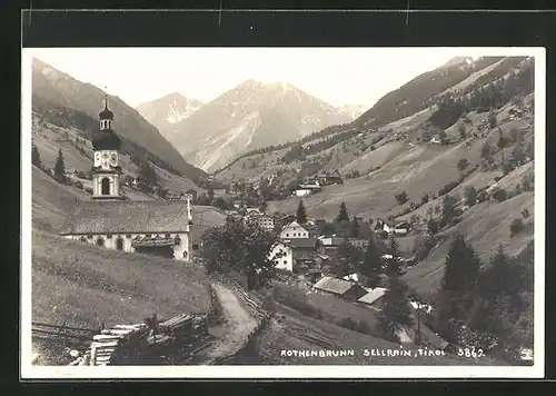 AK Rothenbrunn, Blick auf den Ort im Tal