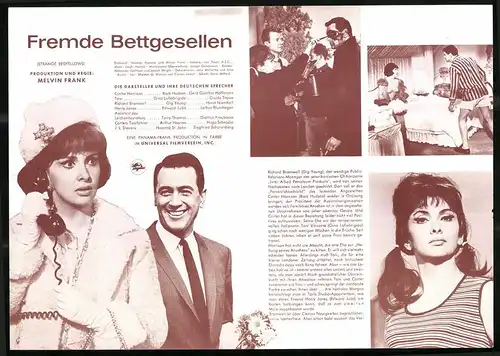 Filmprogramm IFB Nr. 7059, Fremde Bettgesellen, Rock Hudson, Gina Lollobrigida, Regie: Melvin Frank