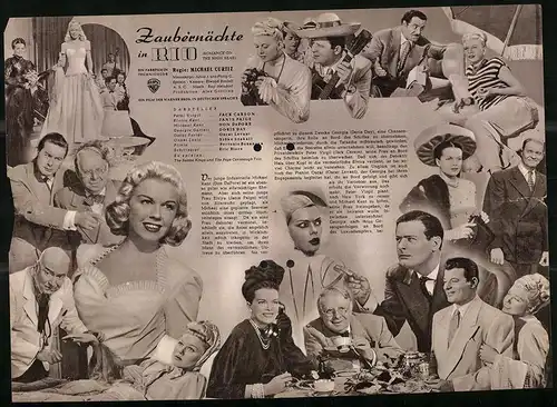 Filmprogramm IFB Nr. 1022, Zaubernächte in Rio, Jack Carson, Janis Paige, Regie: Michael Curtiz