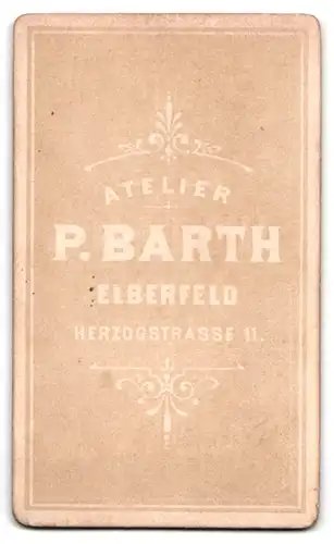 Fotografie P. Barth, Elberfeld, Herzogstrasse 11, Portrait bürgerliche Dame mit halbwüchsigem Knaben