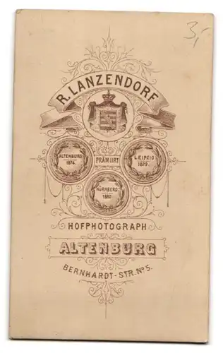 Fotografie R. Lanzendorf, Altenburg, Bernhardstrasse 5, Portrait bürgerliche Dame in modischer Kleidung