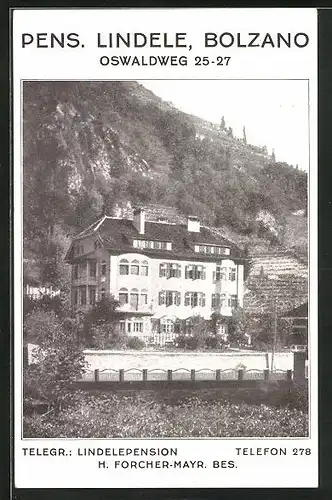 AK Bolzano, Hotel Lindele Oswaldweg 25-27