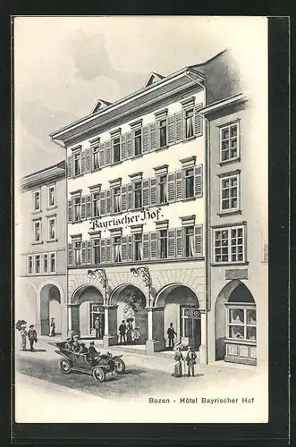 Künstler-AK Bozen, Hotel Bayrischer Hof