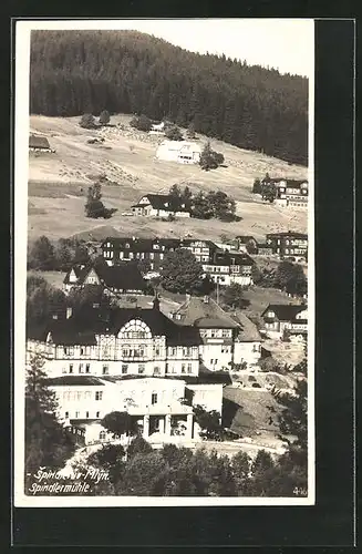 AK Spindelmühle / Spindleruv Mlyn, Teilansicht mit Grand Hotel