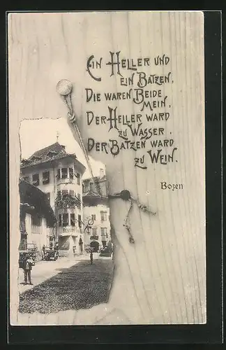 AK Bozen, Gasthaus Batzenhäusl, Trinkspruch