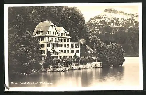 AK Gersau, Hotel Seehof mit Niederbauen