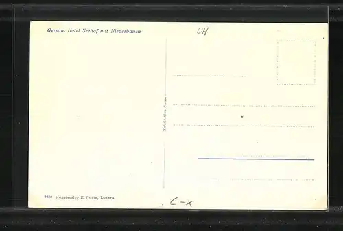 AK Gersau, Hotel Seehof mit Niederbauen