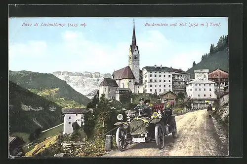 AK Buchenstein /Pieve di Livinallongo, Ortsansicht mit Boe, Automobil