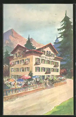 Künstler-AK Varena, Hotel Gloria