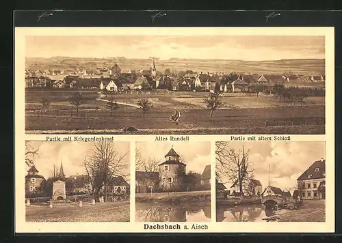 AK Dachsbach, Altes Rundell, Partie am Schloss, Totalansicht