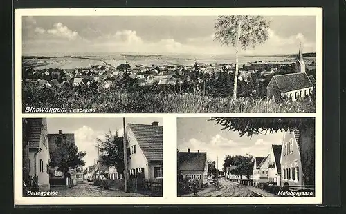 AK Binswangen, Strasse Seitengasse, Melchergasse, Panorama