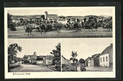 AK Bliesen /Saar, Strassenpartien, Ortsansicht