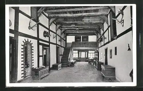 AK Himmighausen i. W., Gasthaus Kukuk, Bauerndiele