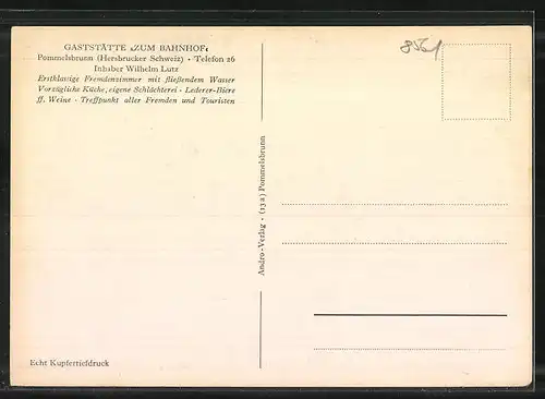 AK Pommelsbrunn /Hersbrucker Schweiz, Gasthaus zum Bahnhof