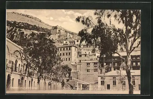 AK Gibraltar, The Old Moorish Castel from Casemates Square
