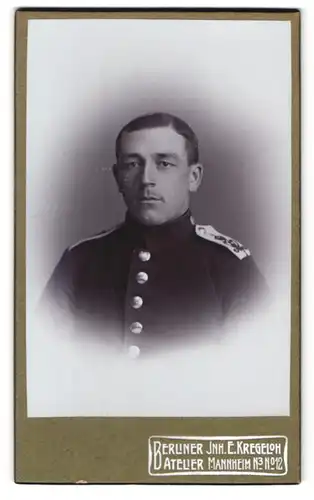 Fotografie E. Kregeloh, Mannheim, N3 No. 12, Portrait Soldat in Uniform