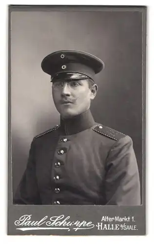 Fotografie Paul Schuppe, Halle a. S., Alter Markt 1, Einjährig-Freiwilliger Eberhard Stölting in Uniform Rgt. 36