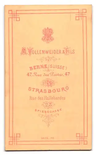 Fotografie M. Vollenweider & Fils, Berne, 47 Rue des Postes, Portrait Mädchen mit geflochtenem Haar & Halstuch