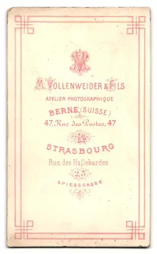 Fotografie M. Vollenweider & Fils, Berne, 47 Rue des Postes, niedliches Mädchen trägt Kleid mit Karomuster