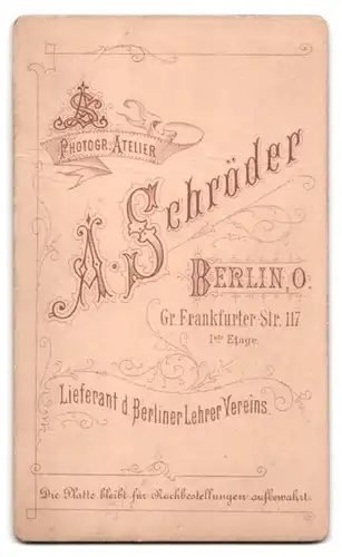 Fotografie A. Schröder, Berlin, Gr. Frankfurterstr. 117, Portrait Edelmann mit Halbglatze und gepflegtem Bart