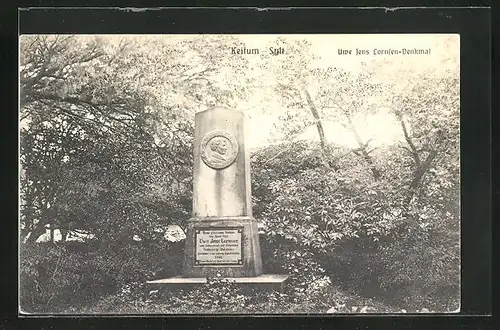 AK Keitum /Sylt, Uwe Jens Lornsen-Denkmal