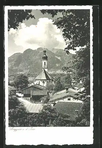 AK Lenggries a. d. Isar, Kirche im Ortsbild