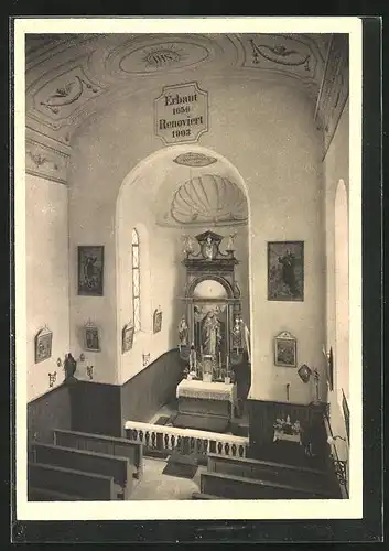 AK Ruhpolding /Obb., Schlosskapelle, Innenansicht mit Altar