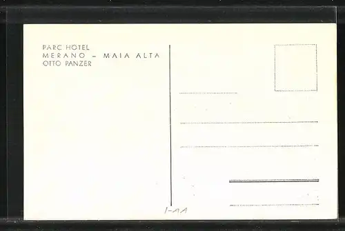 AK Merano-Maia Alta, Parc-Hotel von Otto Panzer
