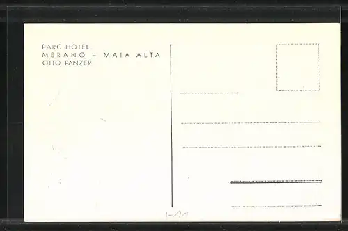 AK Merano-Maia Alta, Parc-Hotel von Otto Panzer