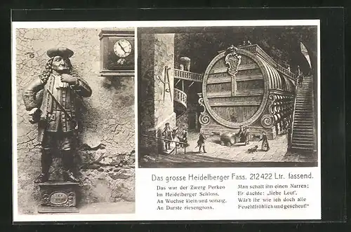 AK Heidelberg, Das grosse Heidelberger Fass, Zwerg Perkeo